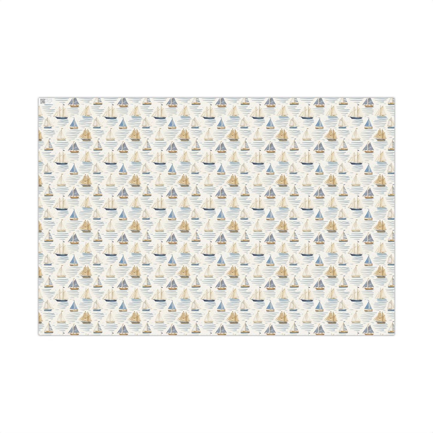 Vintage Sailboat Blue and Beige Toned Gift Wrapping Paper