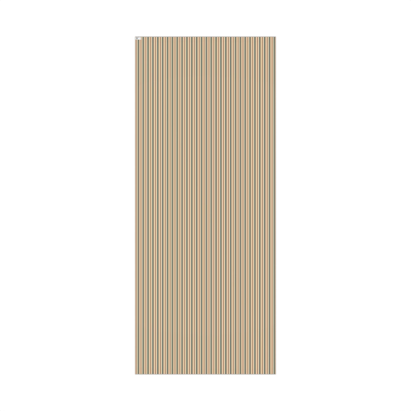 Muted Vintage Teal, Blue, Orange and Beige Striped Gift Wrapping Paper