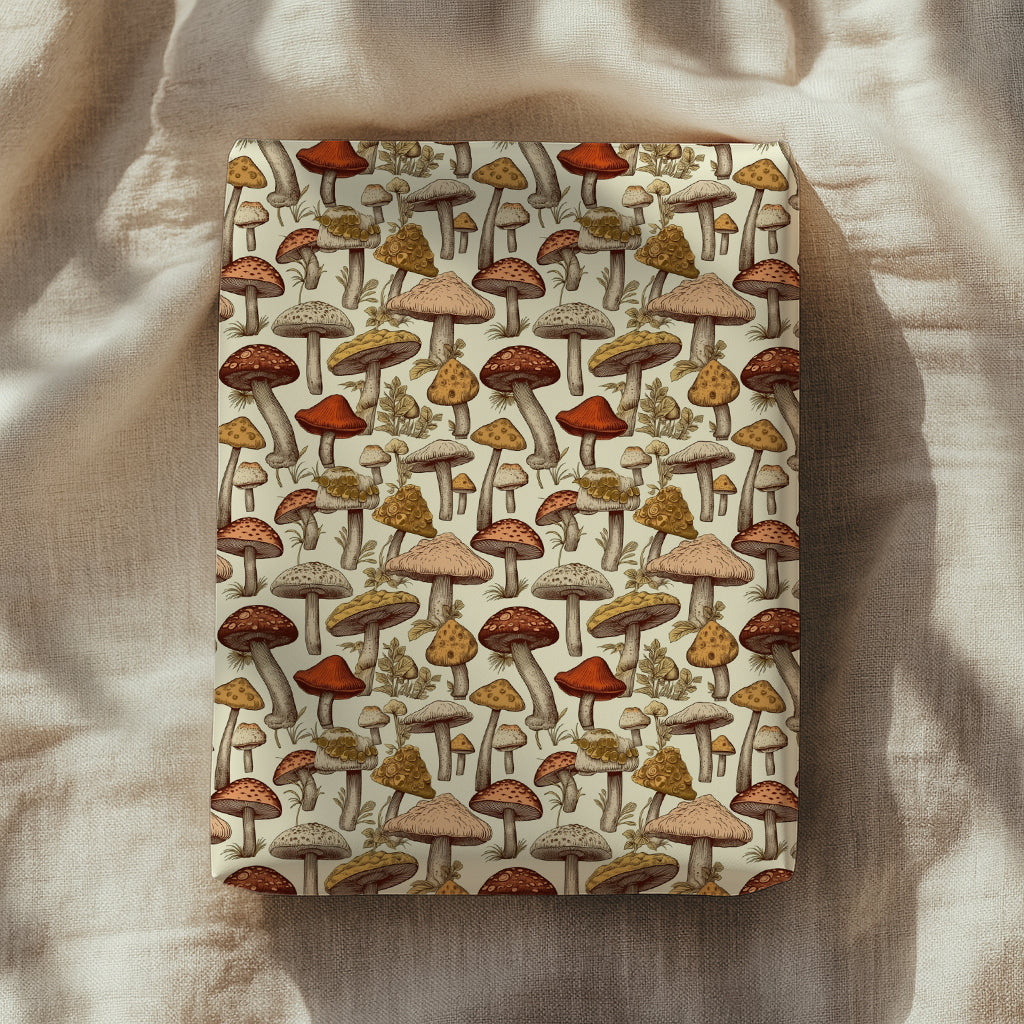 Muted Neutral Funky Mushroom Gift Wrapping Paper