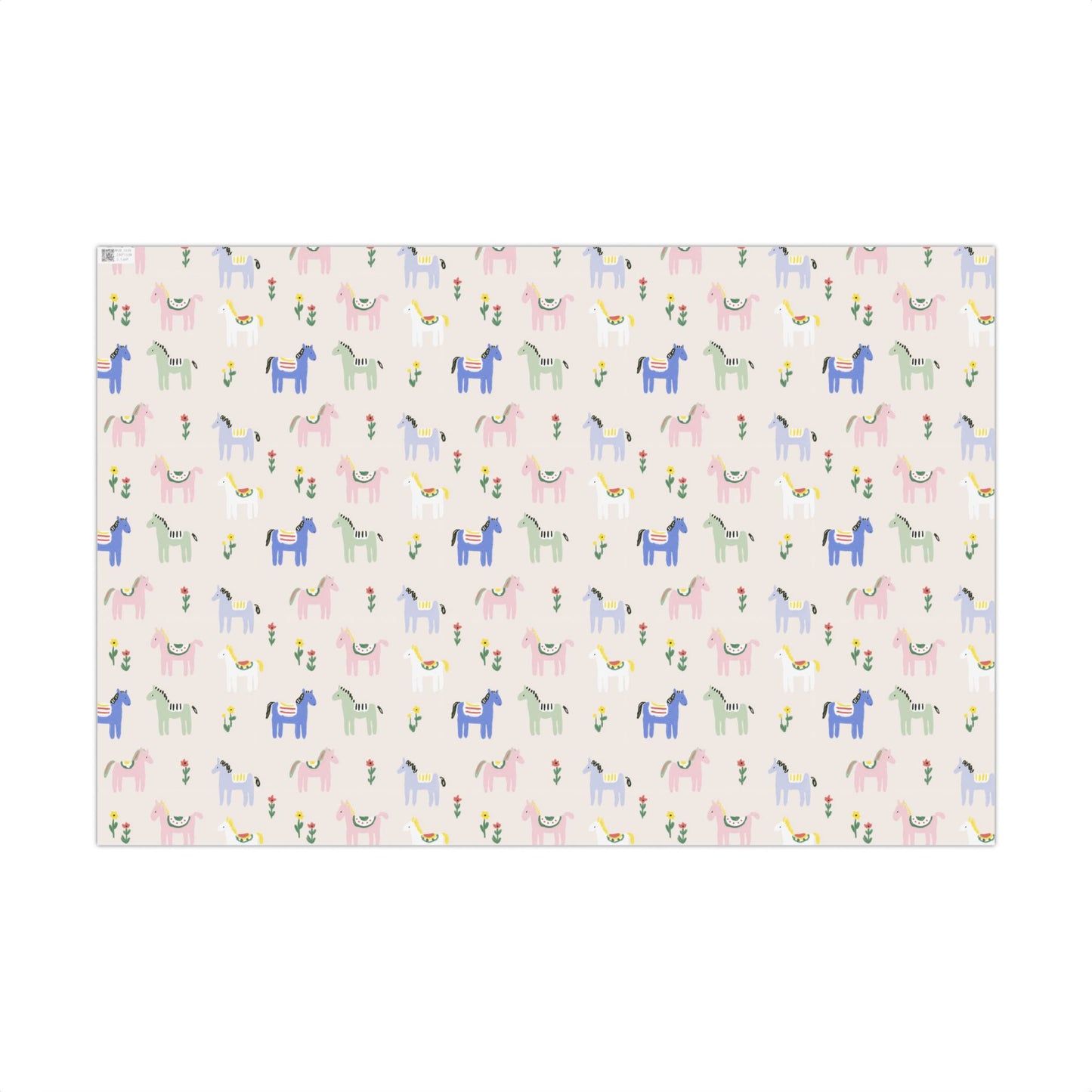 Cute Colorful Pony Horse Festive Gift Wrapping Paper