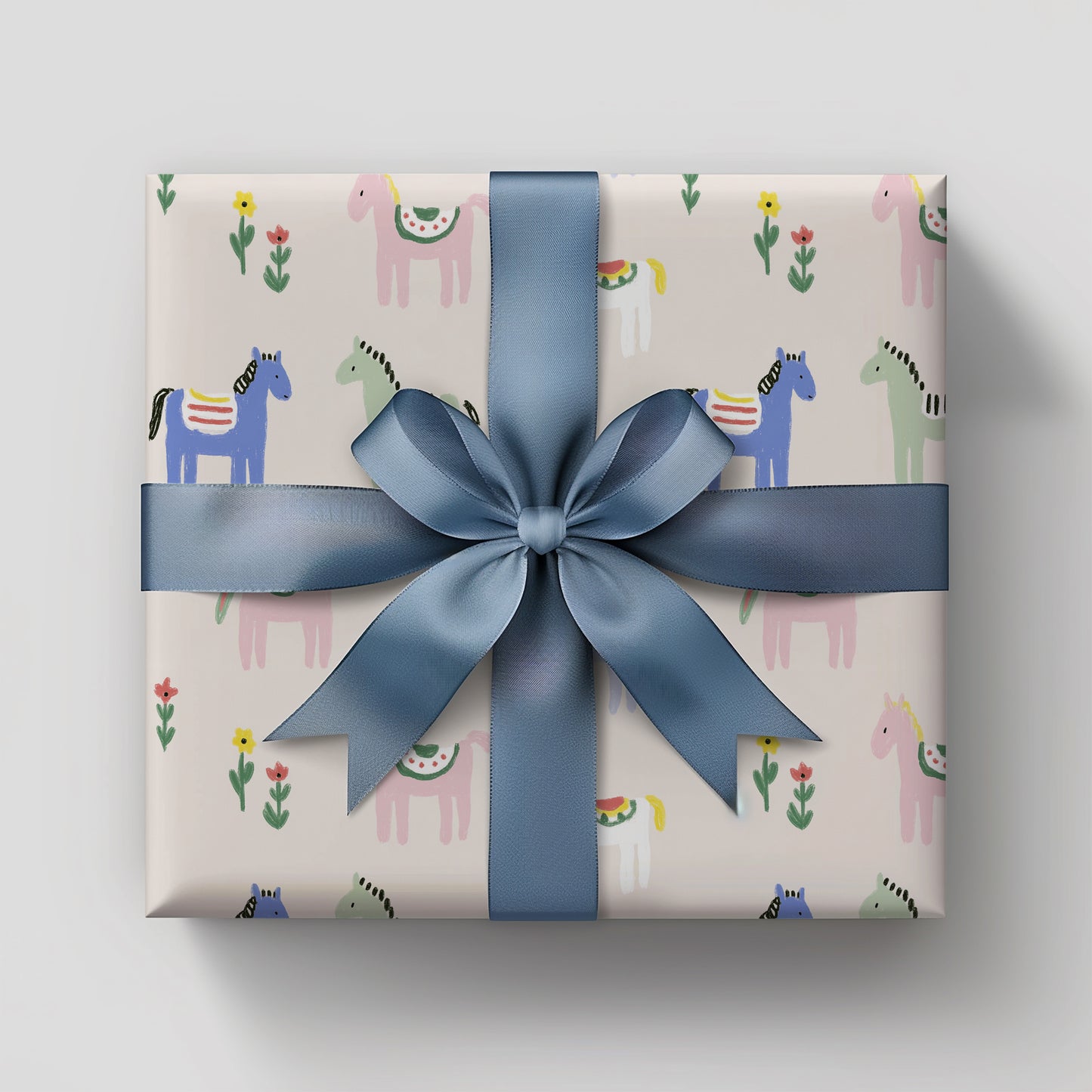 Cute Colorful Pony Horse Festive Gift Wrapping Paper