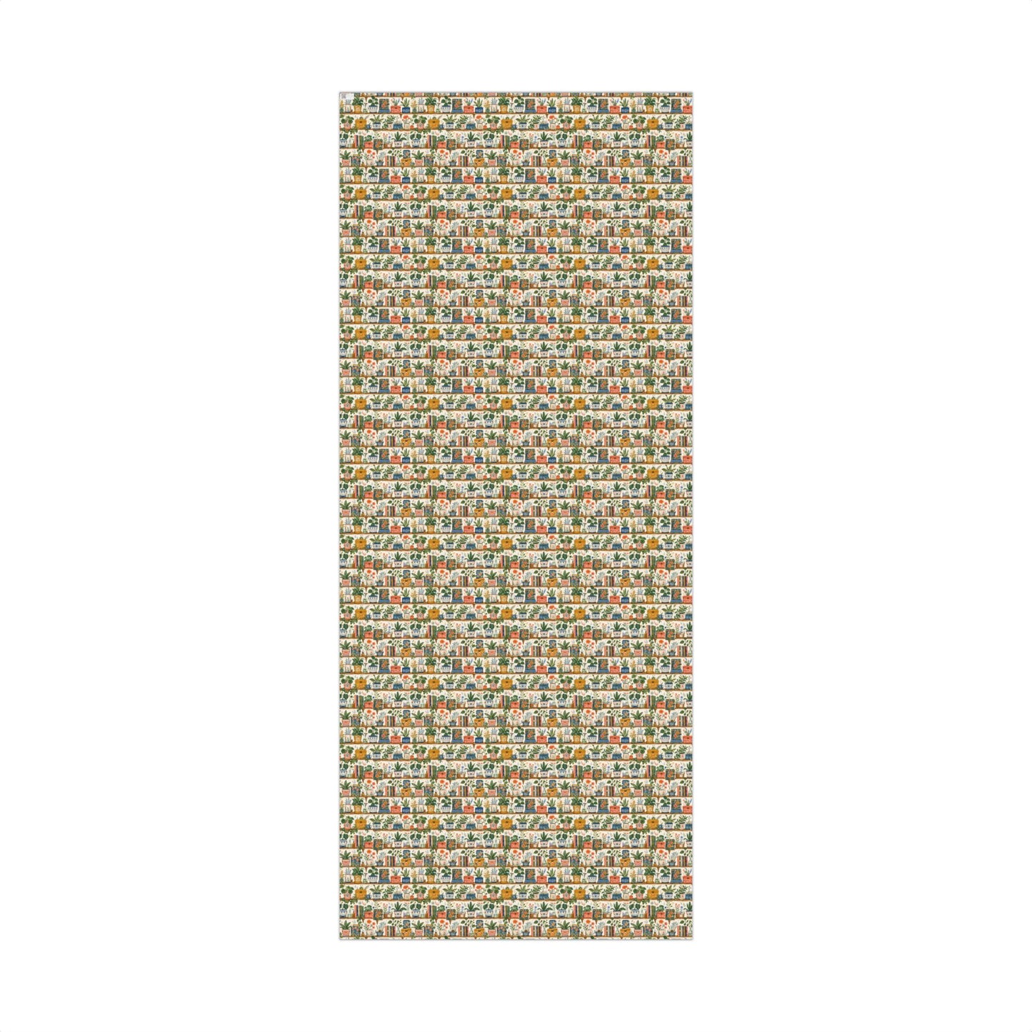 Boho Books & Plants on Wooden Shelf Print Gift Wrapping Paper