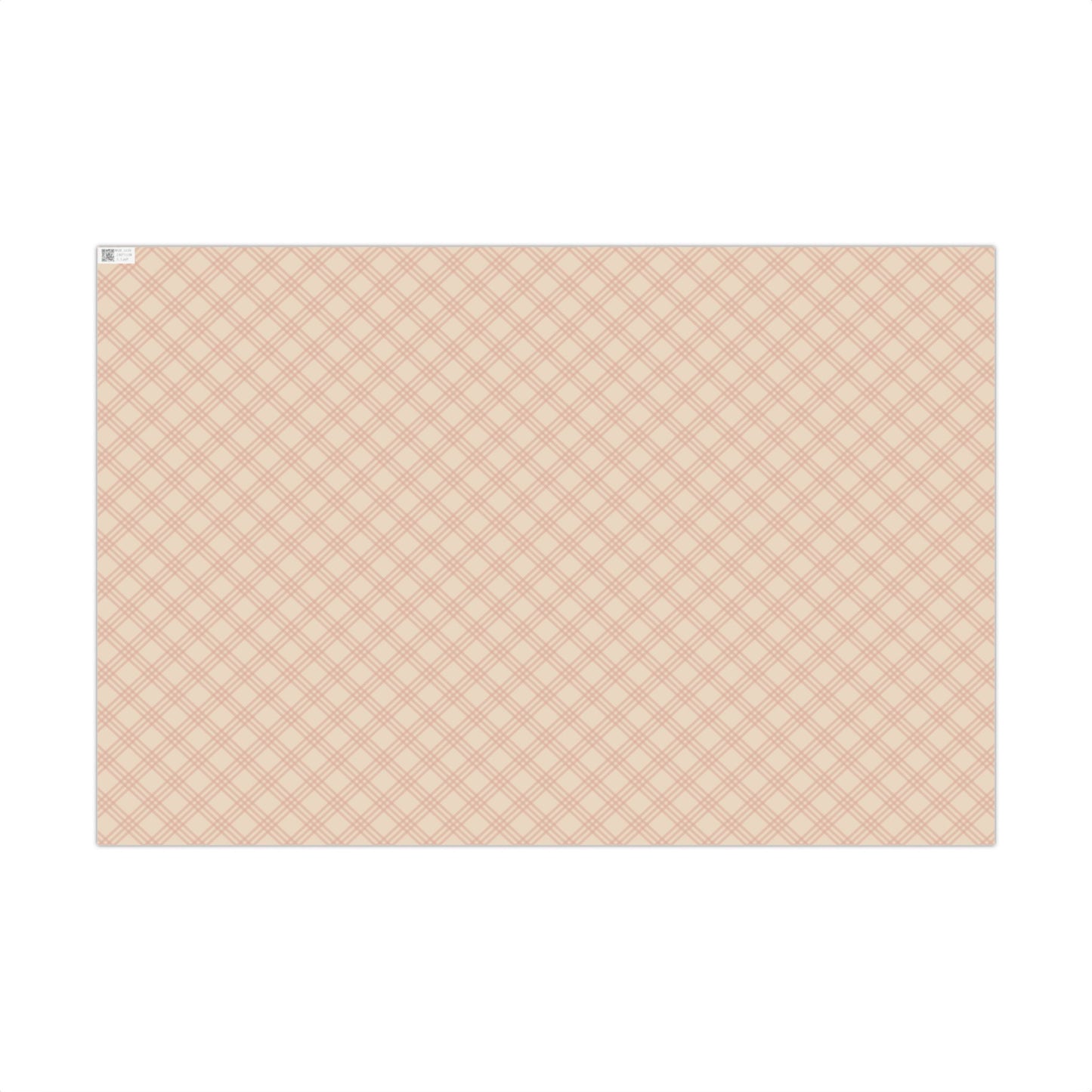 Pink Blush & Beige Windowpane, Tattersall, Gingham Plaid Gift Wrapping Paper