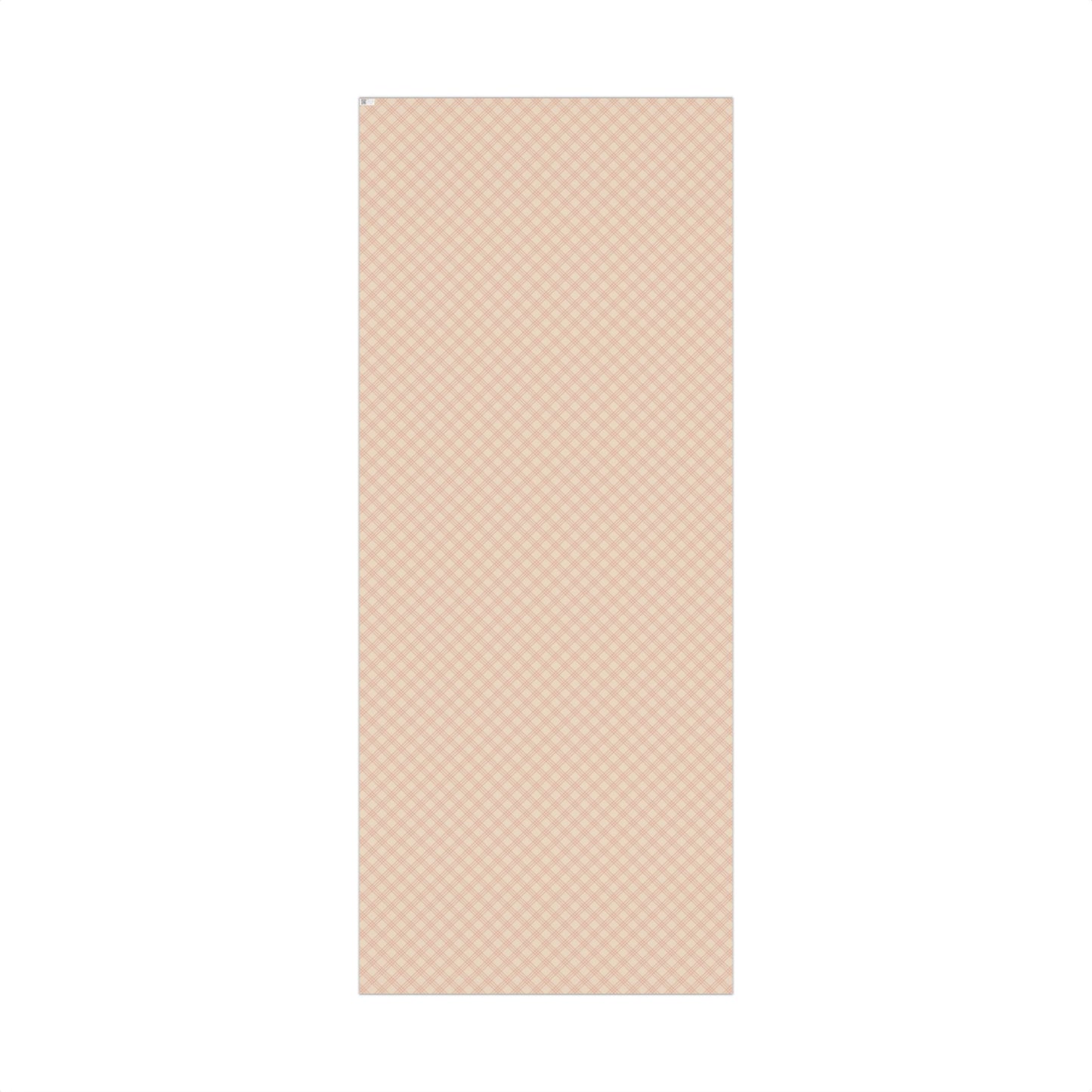 Pink Blush & Beige Windowpane, Tattersall, Gingham Plaid Gift Wrapping Paper