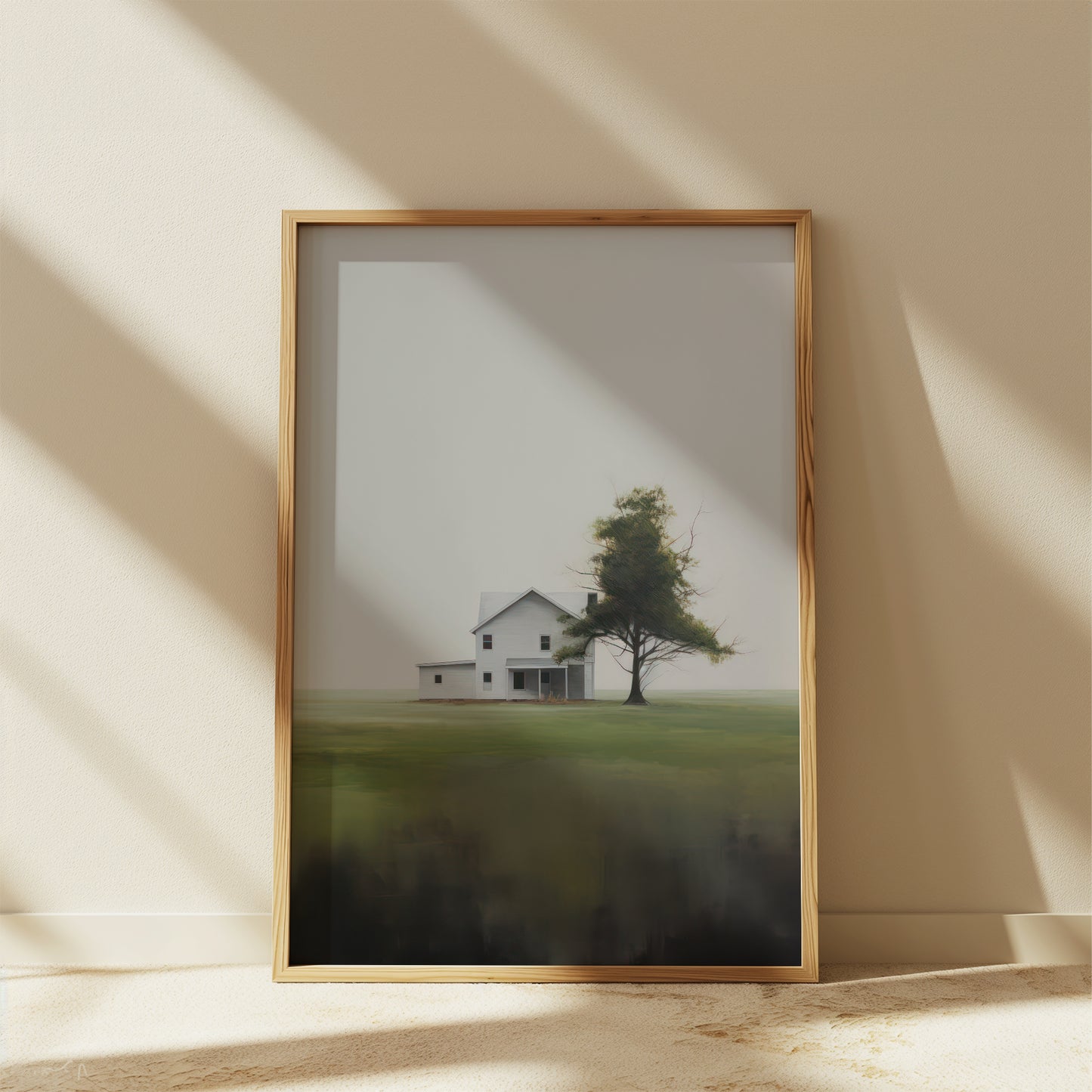 House & Tree of Solitude, Off the Beaten Path Painting Style Matte Vertical Poster Art Print