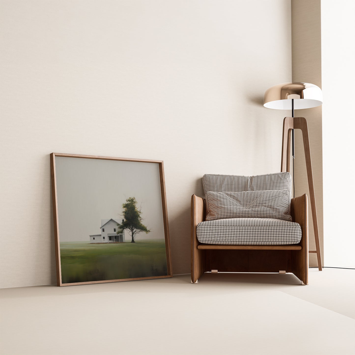 House & Tree of Solitude, Off the Beaten Path Painting Style Matte Vertical Poster Art Print