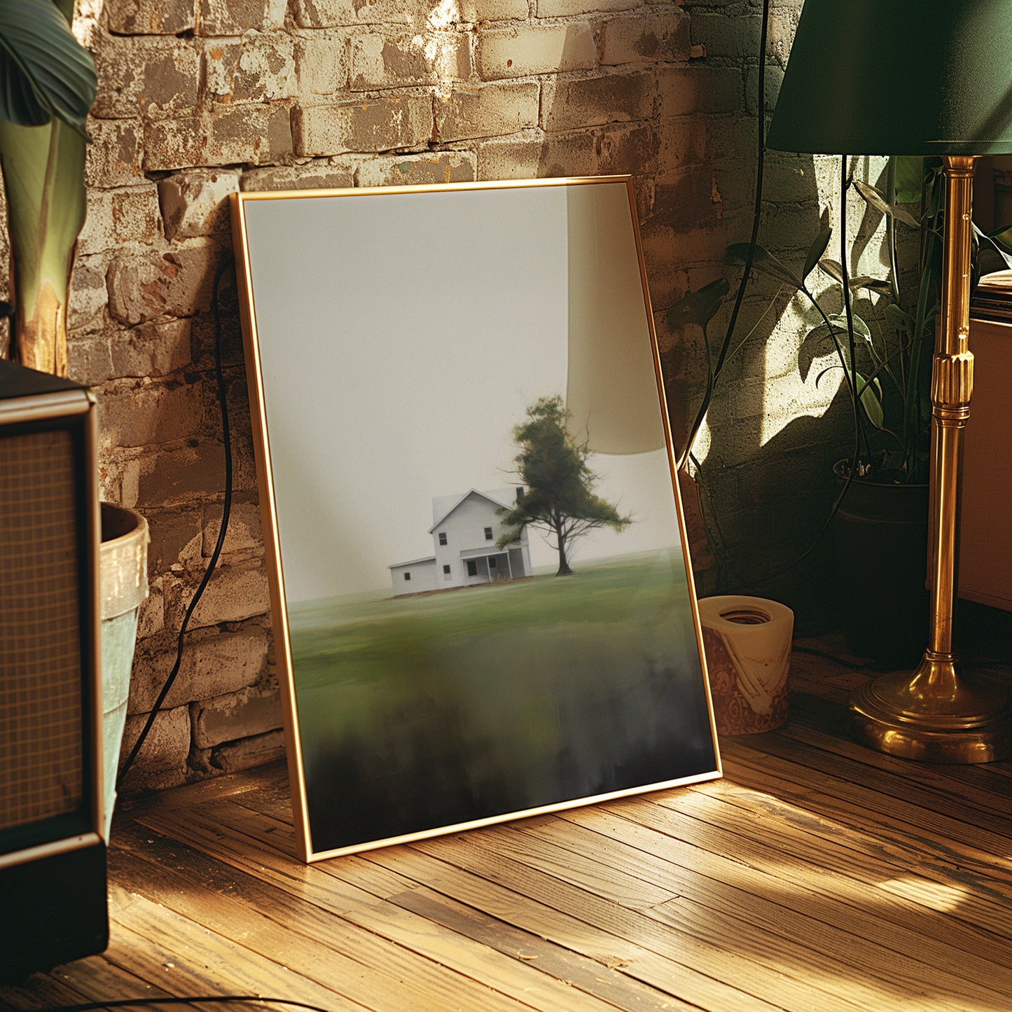 House & Tree of Solitude, Off the Beaten Path Painting Style Matte Vertical Poster Art Print