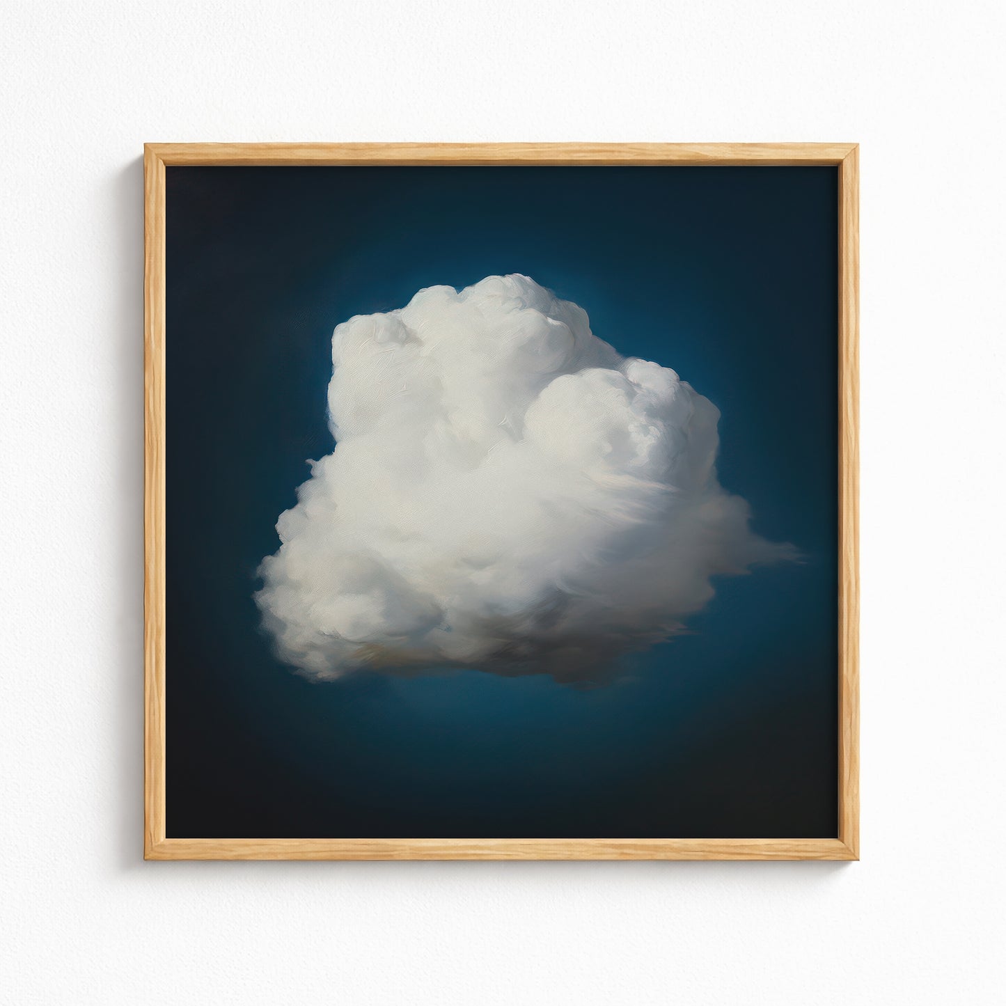 Solitary White Cloud Against Deep Blue Sky Matte Vertical Square Poster Art Print