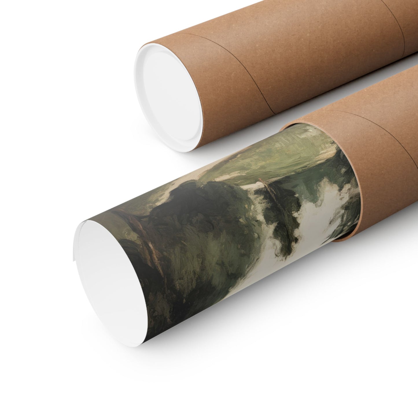 Fir Tree Lined Dirt Trail Path Matte Vertical Poster Art Print