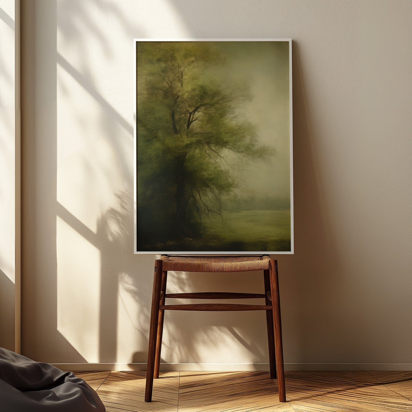 Dark Forest Trees with Ethereal Fog Matte Vertical Poster Art Print