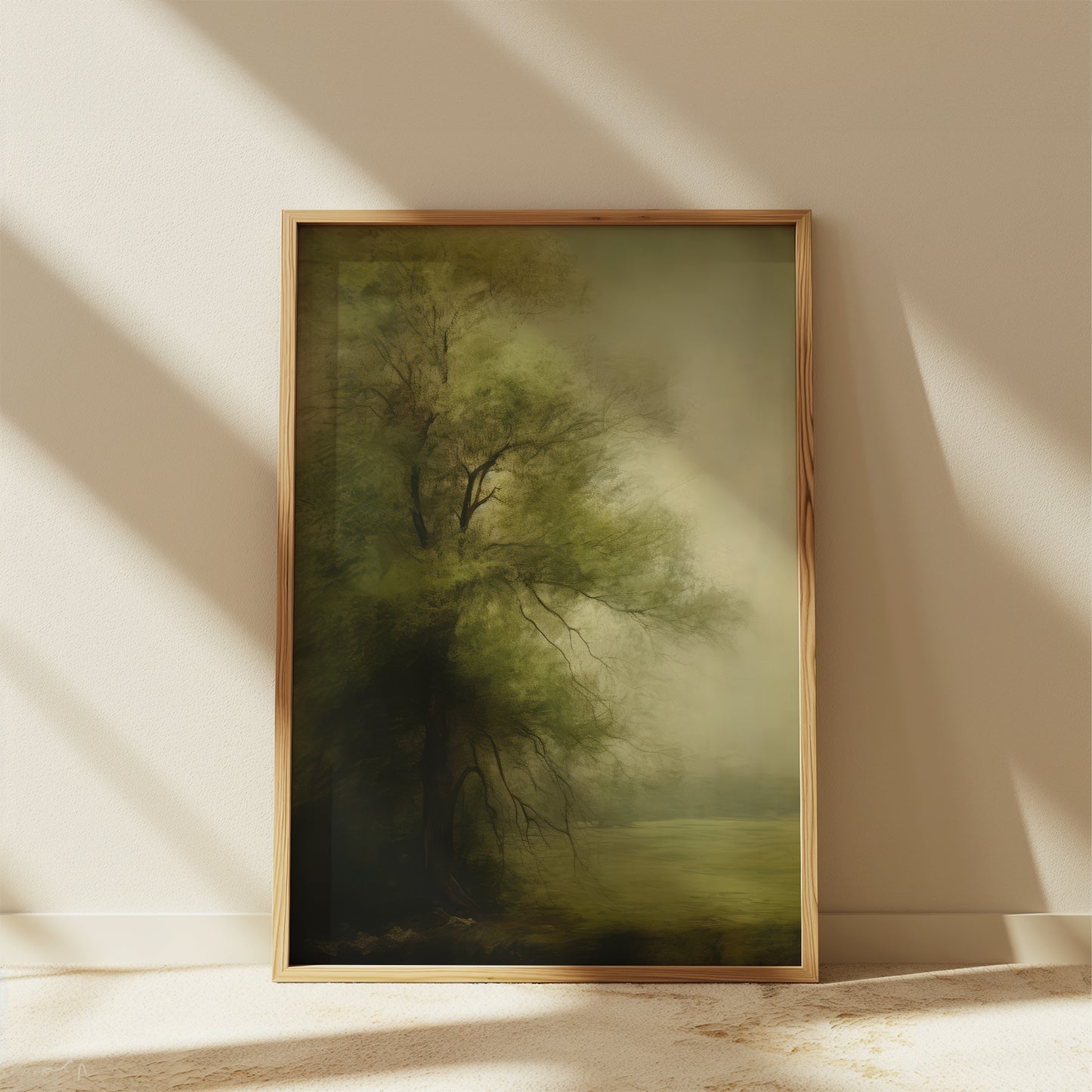 Dark Forest Trees with Ethereal Fog Matte Vertical Poster Art Print