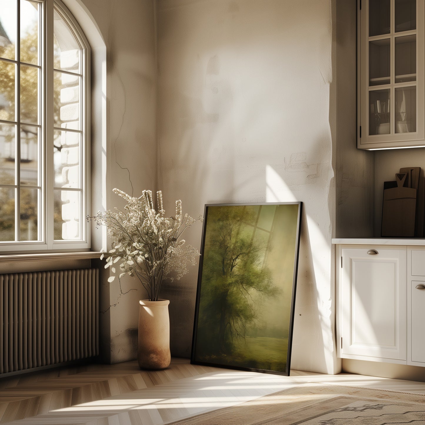 Dark Forest Trees with Ethereal Fog Matte Vertical Poster Art Print