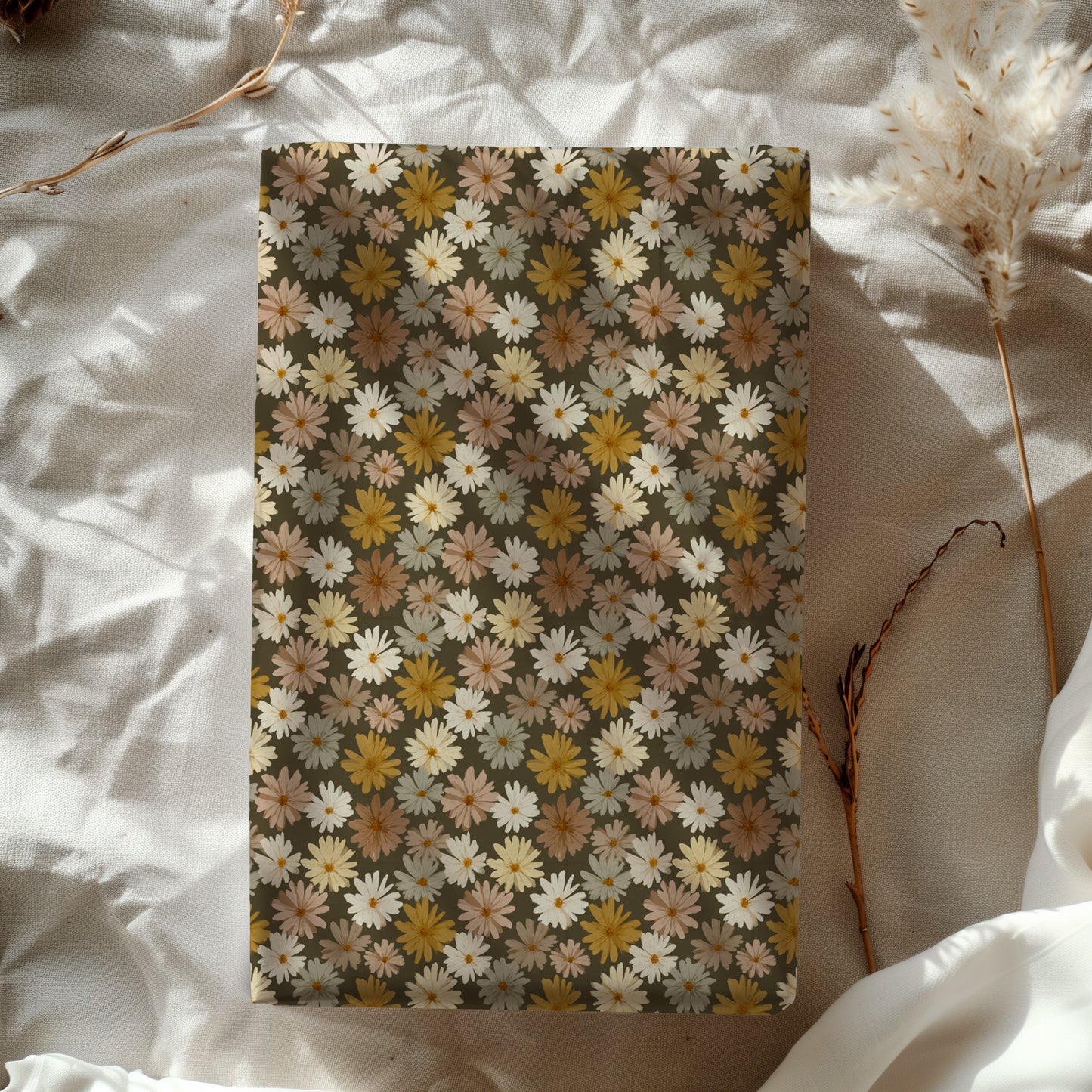 Retro Boho Daisy Print Gift Wrapping Paper