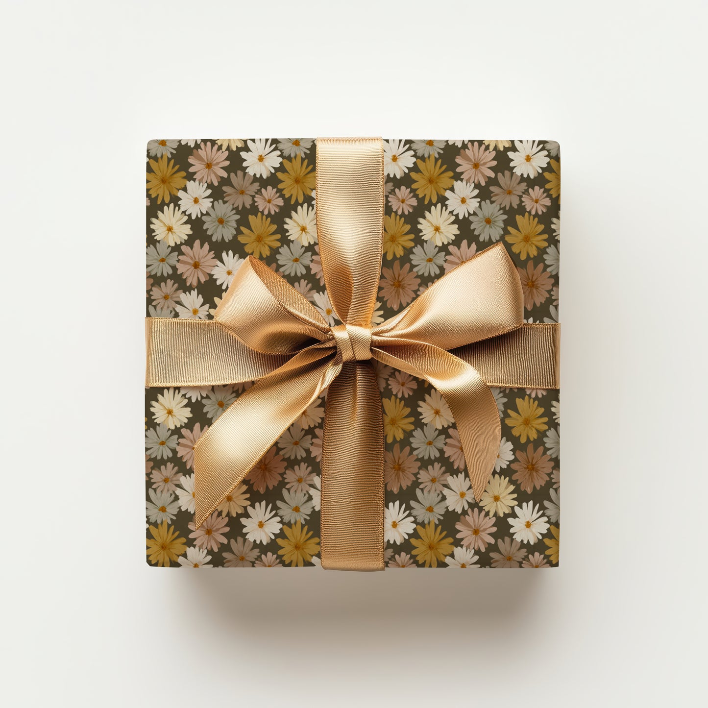 Retro Boho Daisy Print Gift Wrapping Paper