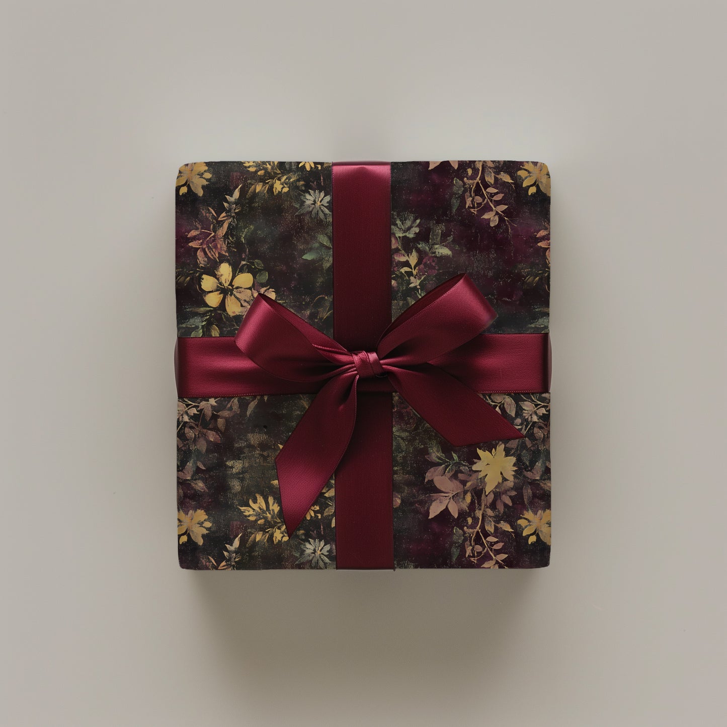 Dark Moody Floral Baroque Victorian Antique Gift Wrapping Paper