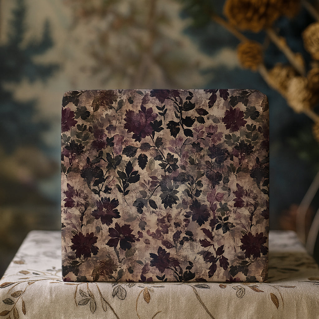 Dark Moody Purple Floral Distressed Baroque Victorian Gift Wrapping Paper
