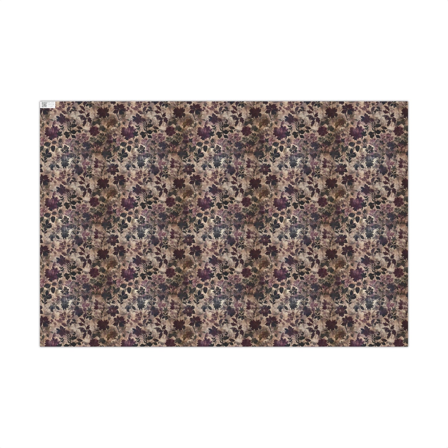 Dark Moody Purple Floral Distressed Baroque Victorian Gift Wrapping Paper