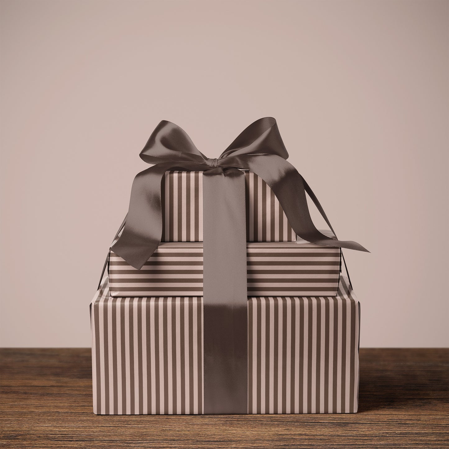 Chocolate & Mocha Striped Gift Wrapping Paper