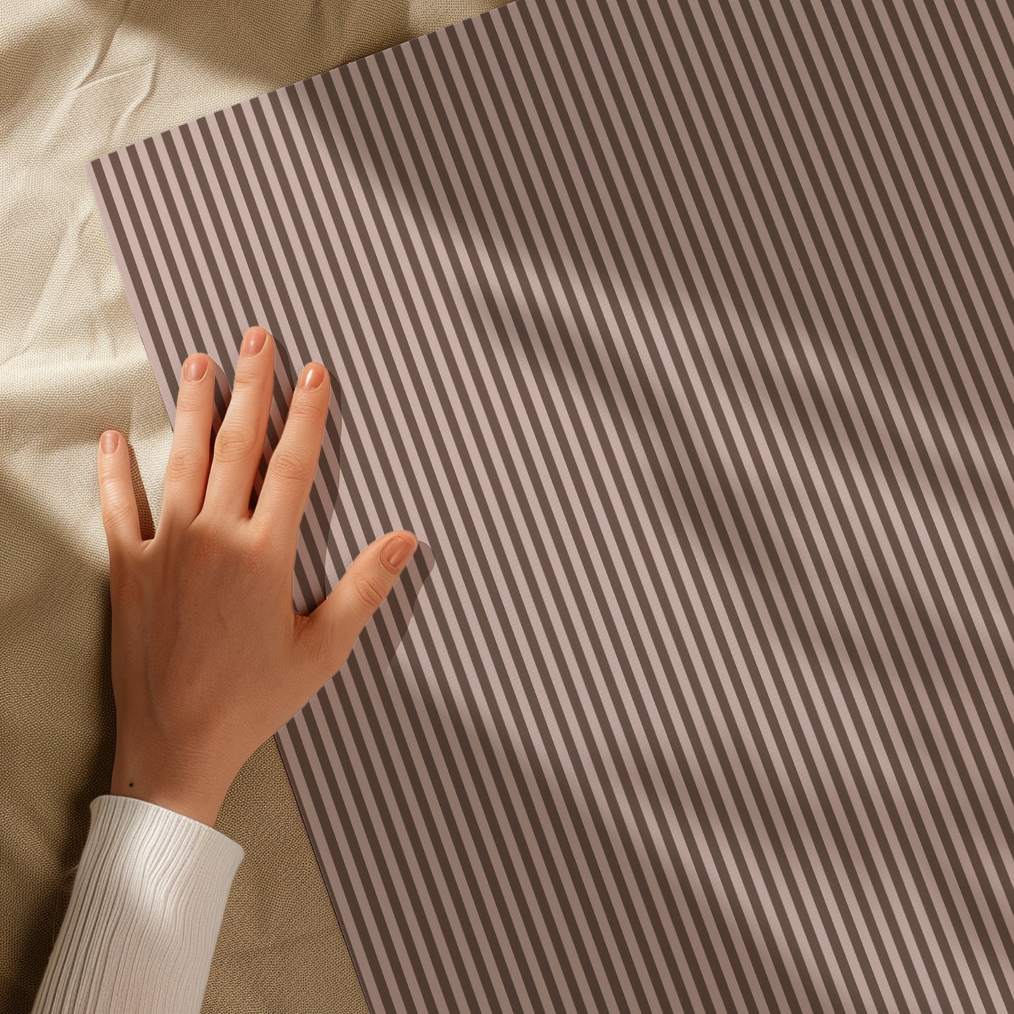 Chocolate & Mocha Striped Gift Wrapping Paper
