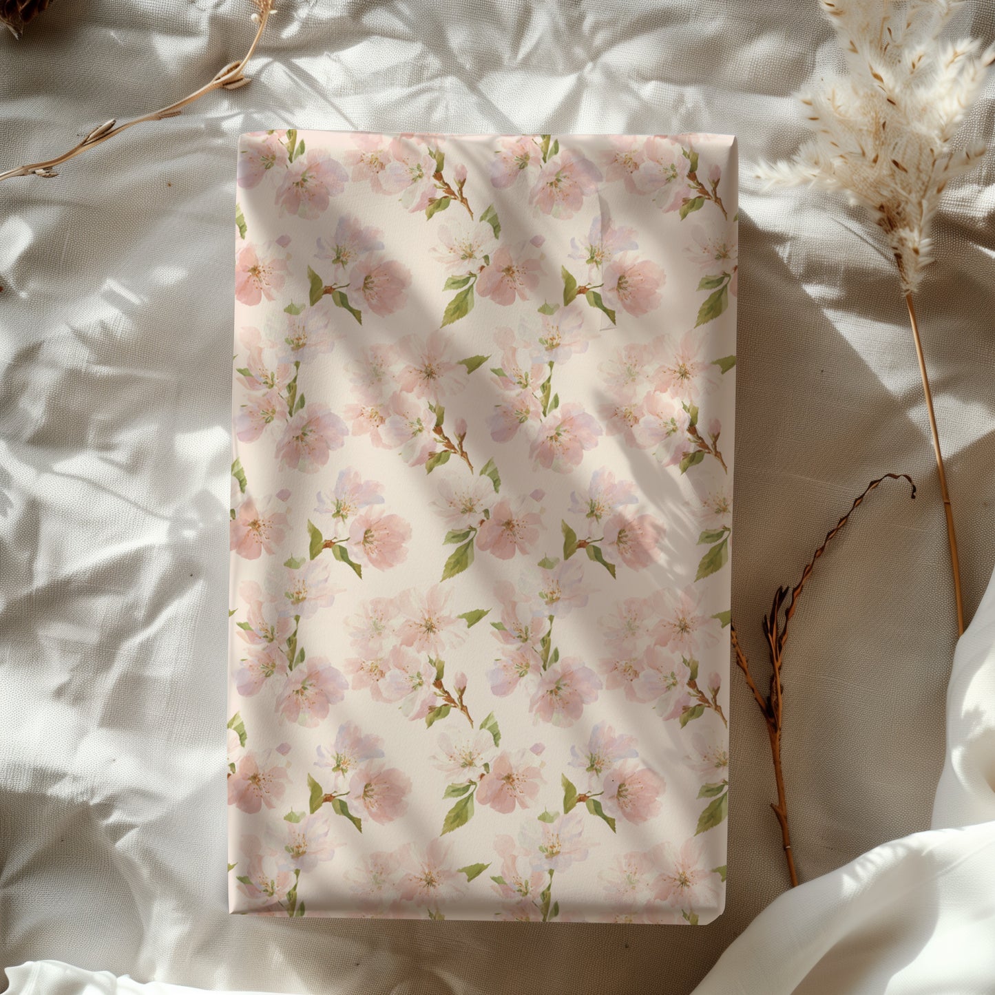 Blush Pink Dogwood Watercolor Floral Gift Wrapping Paper