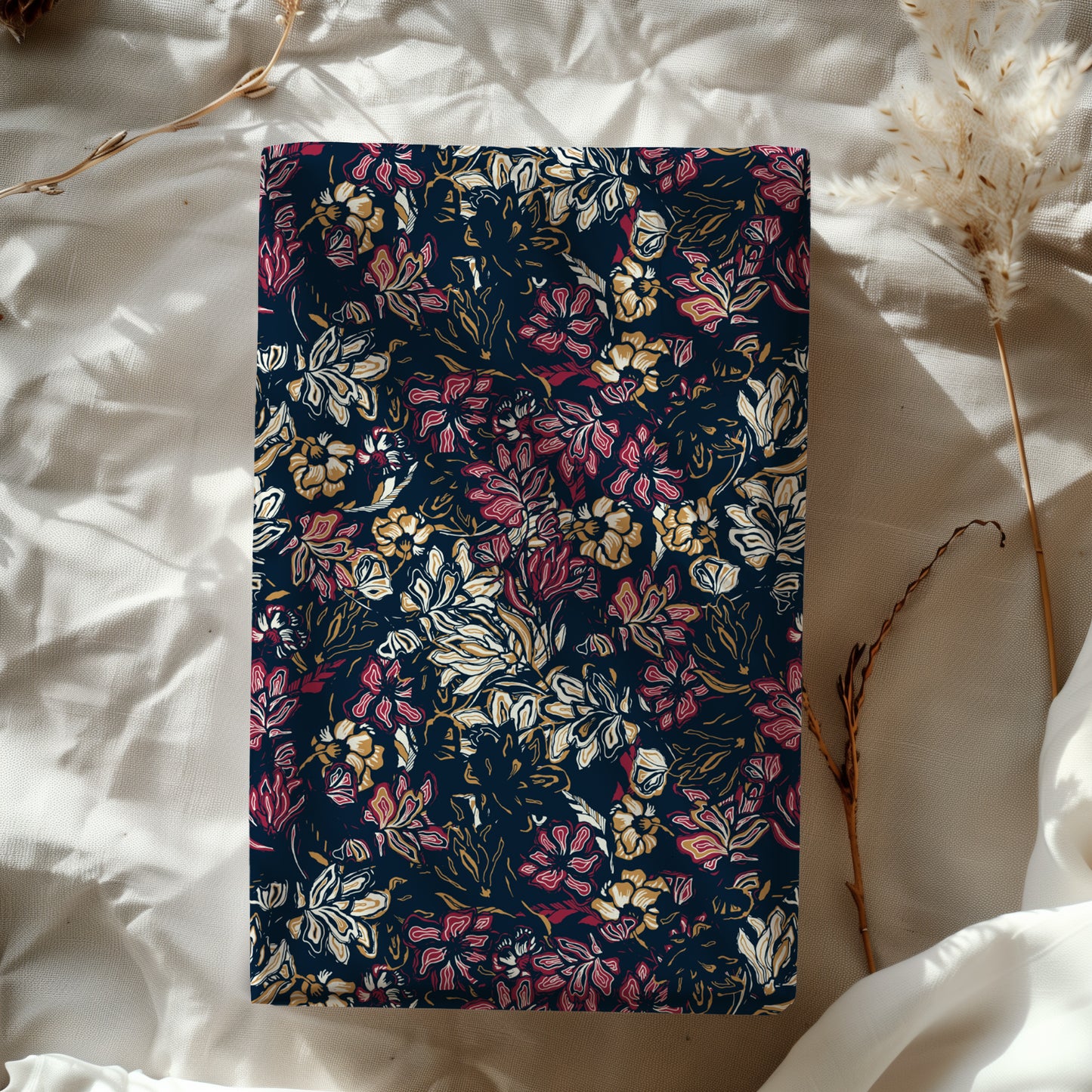 Dark Jewel Toned Abstract Moody Floral Gift Wrapping Paper