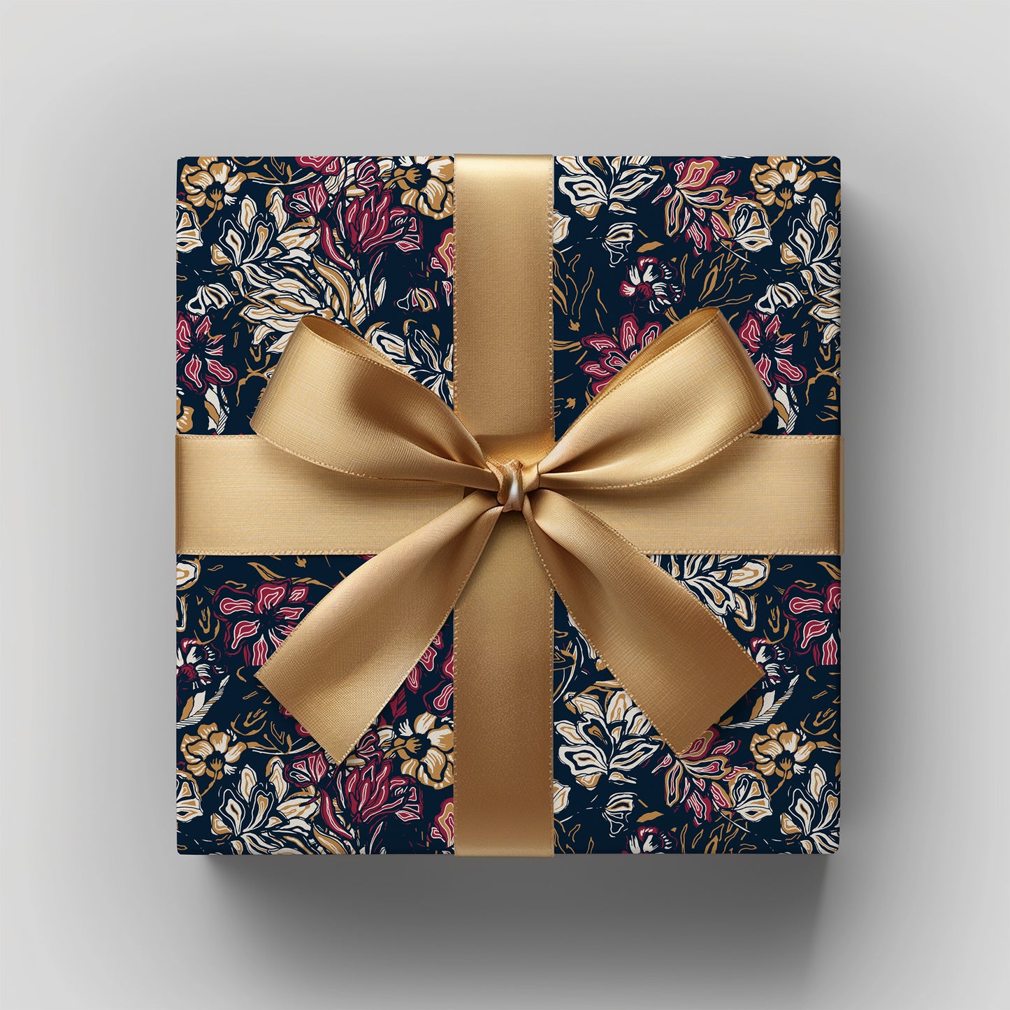 Dark Jewel Toned Abstract Moody Floral Gift Wrapping Paper