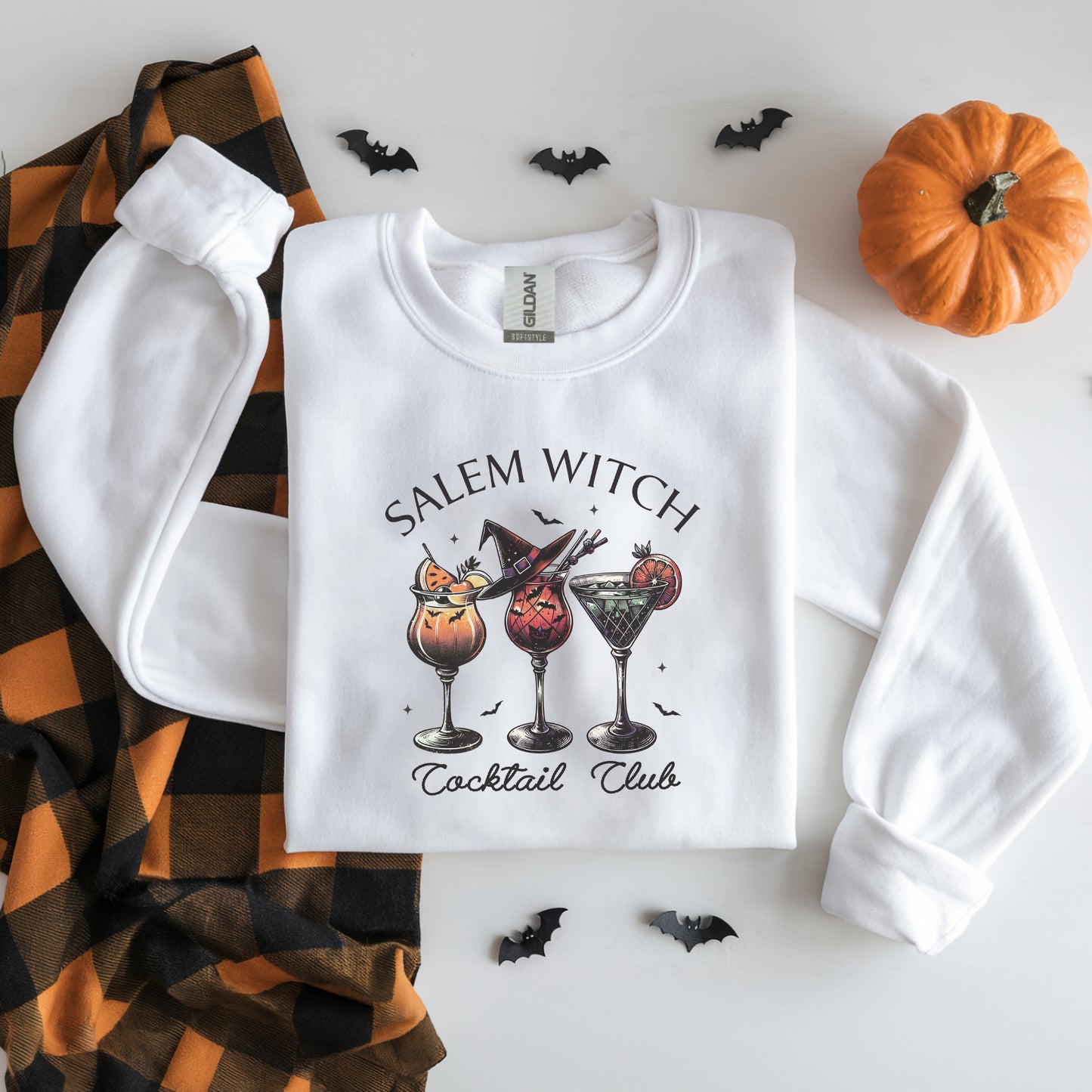 Salem Witch Cocktail Club Halloween Fall Crewneck Sweatshirt