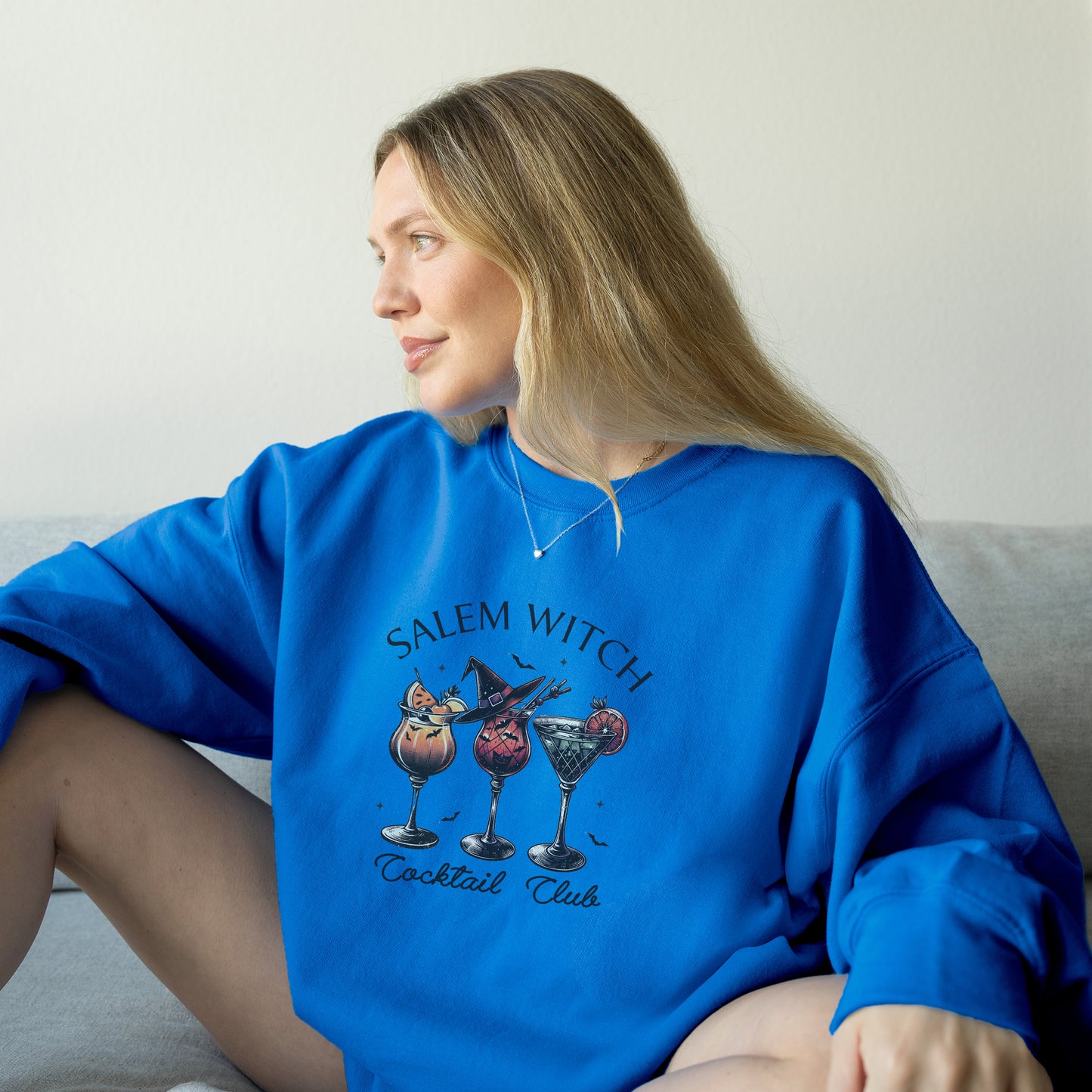 Salem Witch Cocktail Club Halloween Fall Crewneck Sweatshirt