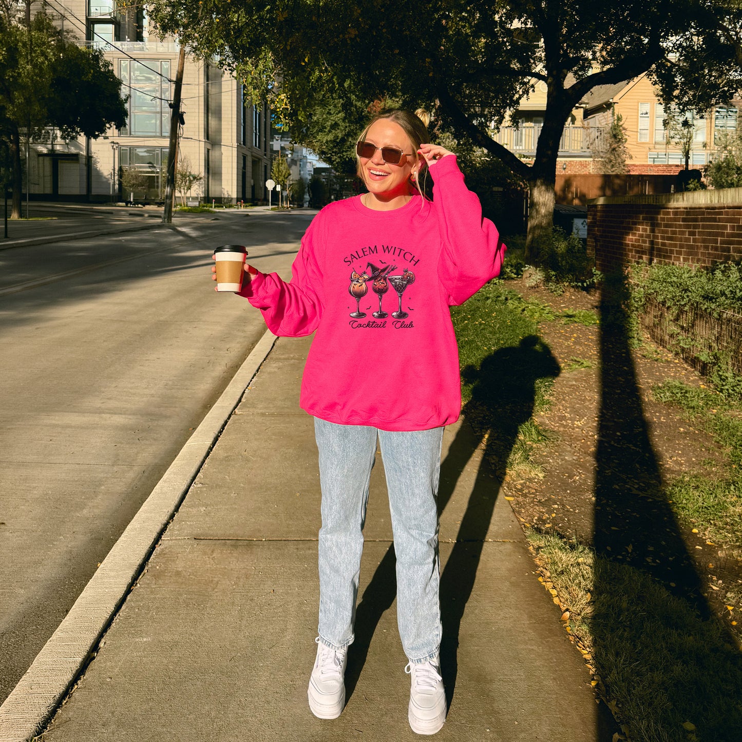 Salem Witch Cocktail Club Halloween Fall Crewneck Sweatshirt