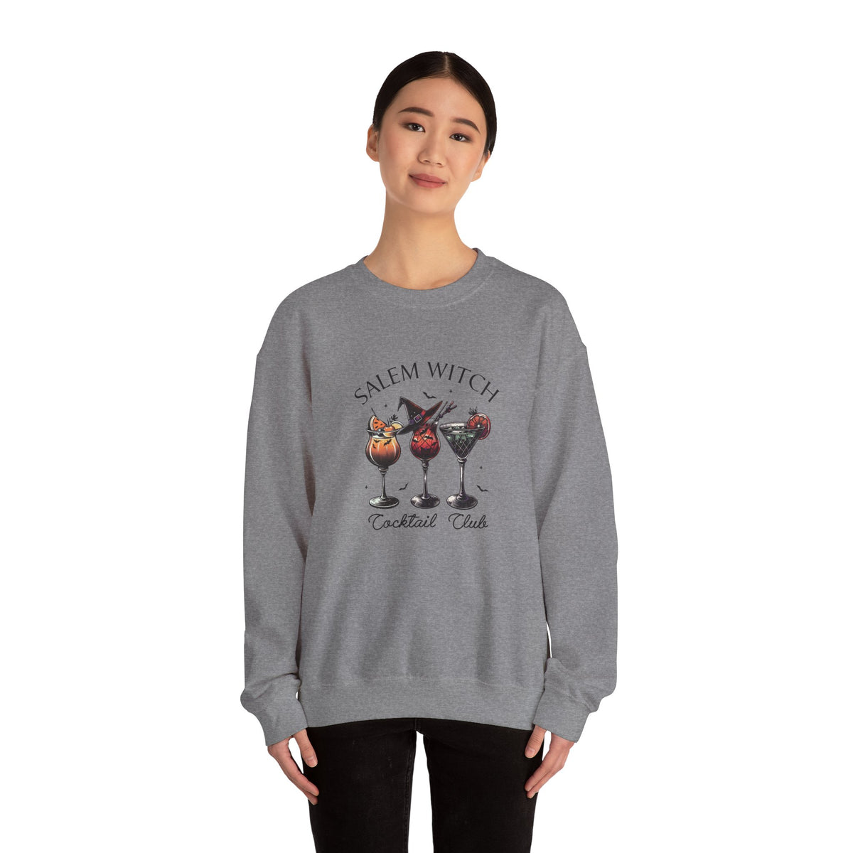 Salem Witch Cocktail Club Halloween Fall Crewneck Sweatshirt