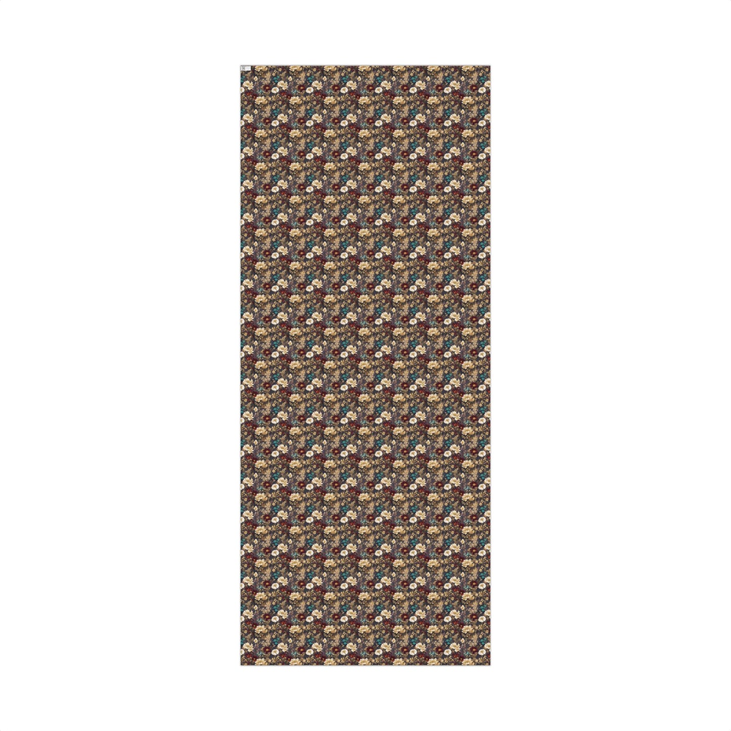 Beige, Maroon Red & Blue Dark Moody Floral Gift Wrapping Paper - Birthday Gift Wrap, Bridal Gifting, Christmas Holiday Gift Accessories