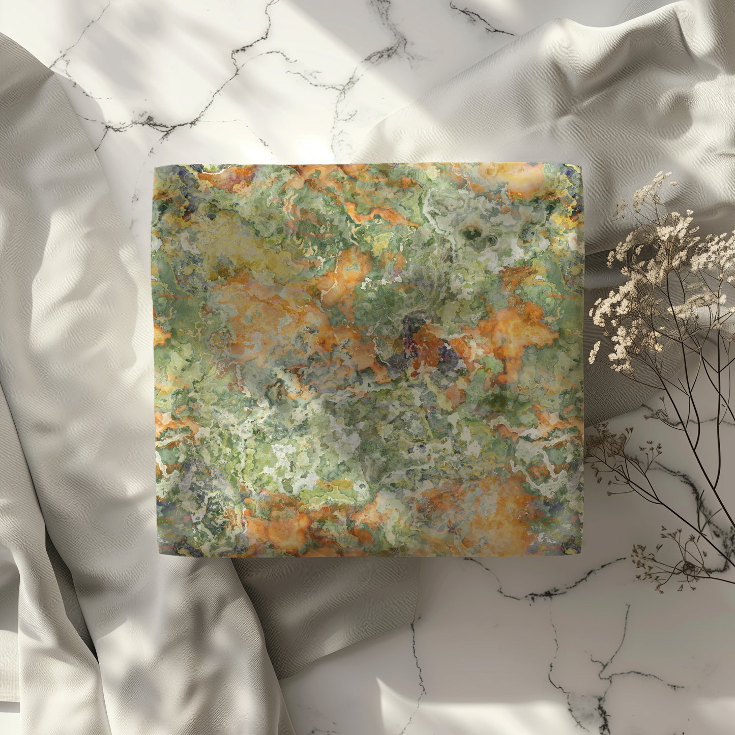 Green, Orange & Purple Watercolor Splatter Gift Wrapping Paper
