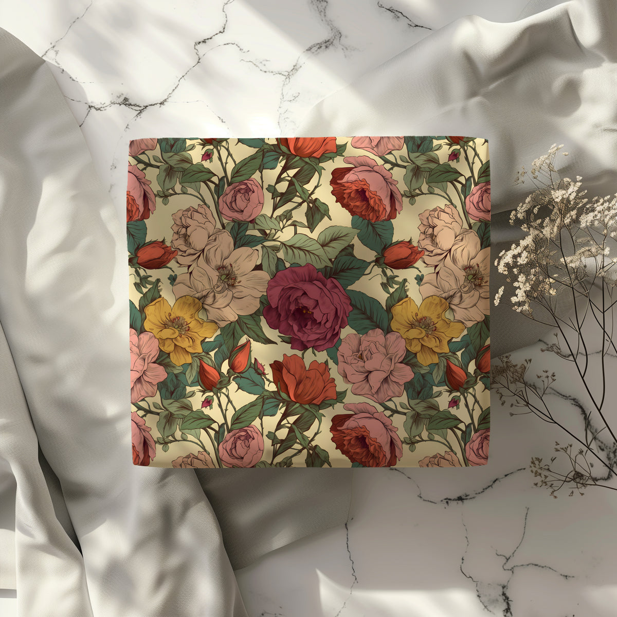 Bold Retro Colorful Floral Gift Wrapping Paper