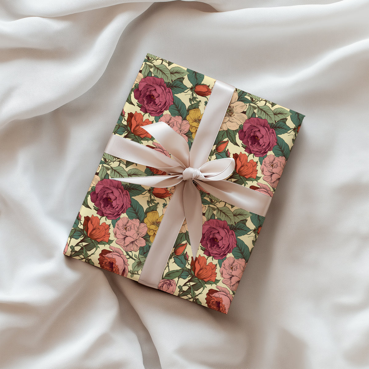 Bold Retro Colorful Floral Gift Wrapping Paper