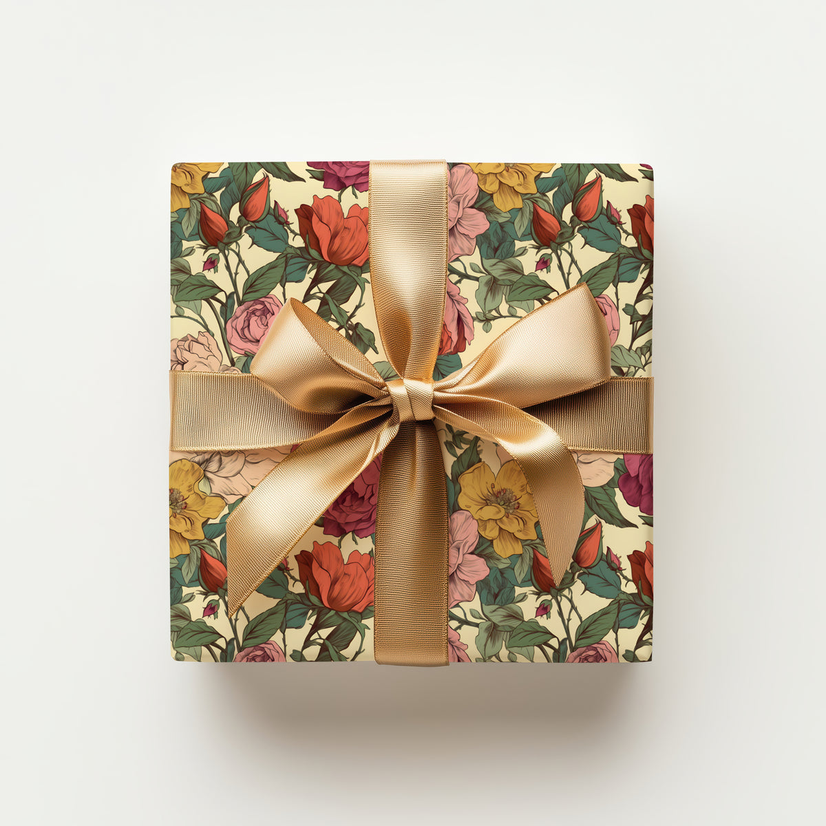 Bold Retro Colorful Floral Gift Wrapping Paper
