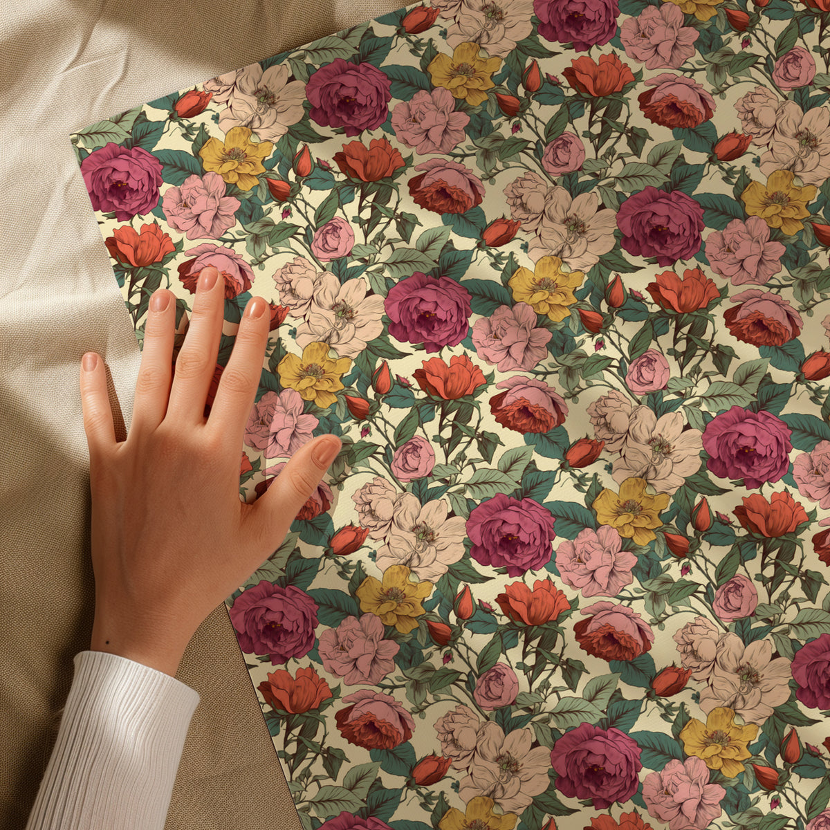 Bold Retro Colorful Floral Gift Wrapping Paper