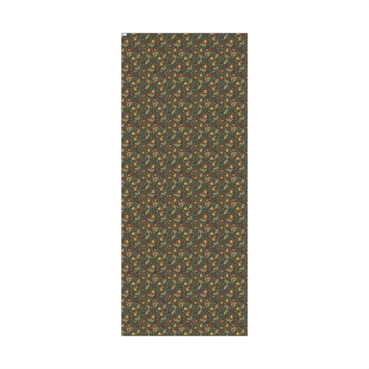 Dark Autumn Apples, Pears, Berries & Greenery William Morris Style Floral Gift Wrapping Paper