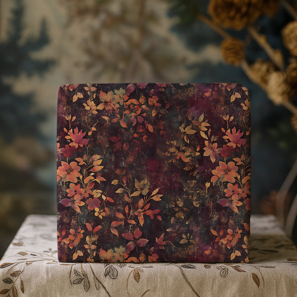 Dark Moody Red Jewel Toned Floral Bloom Victorian Gift Wrapping Paper