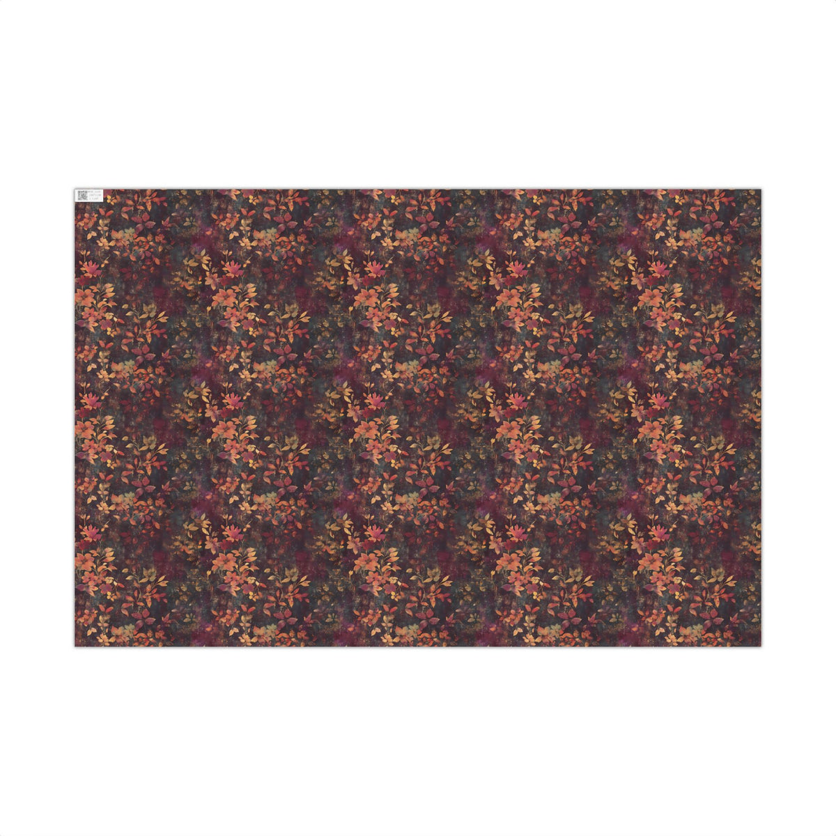 Dark Moody Red Jewel Toned Floral Bloom Victorian Gift Wrapping Paper