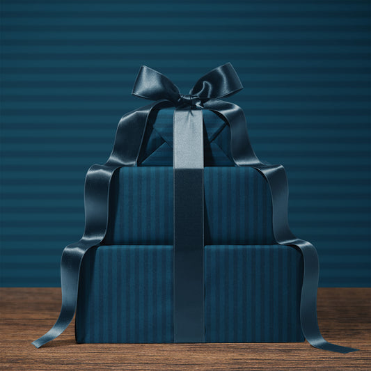 Navy Dark Blue Striped Gift Wrapping Paper