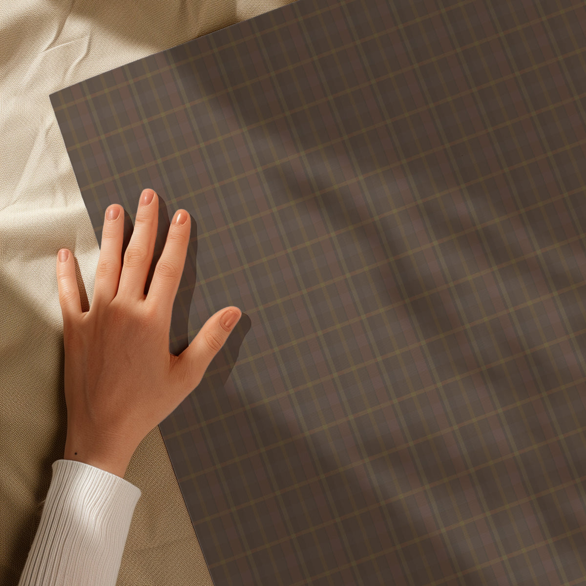 Muted Browns & Plums Neutral Plaid Tartan Gift Wrapping Paper