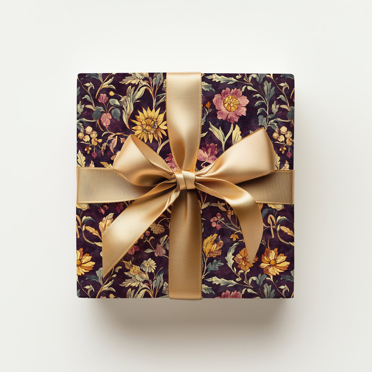 Dark Moody Autumn Florals & Greenery Gift Wrapping Paper