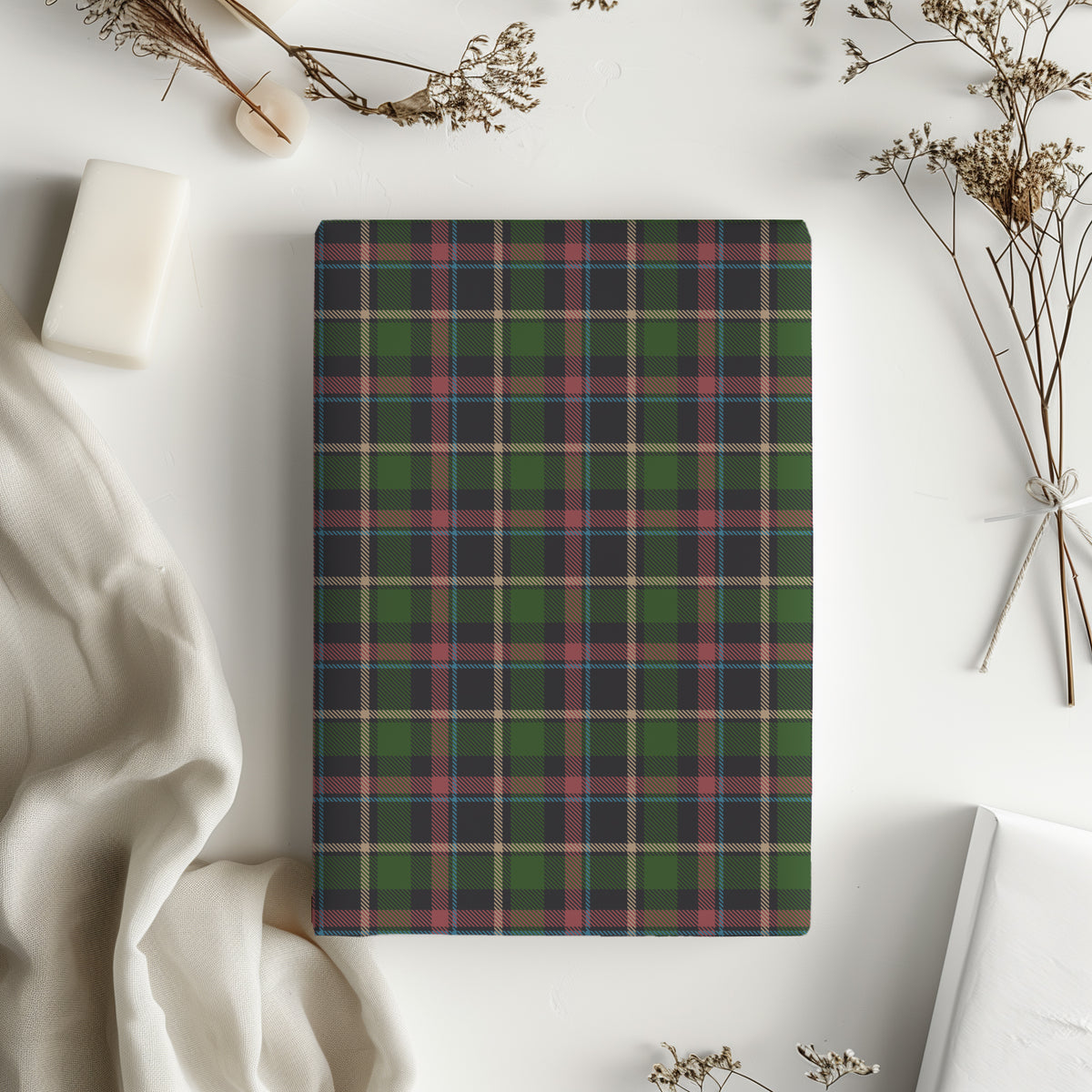 Green, Pink & Blue Tartan Plaid Gift Wrapping Paper