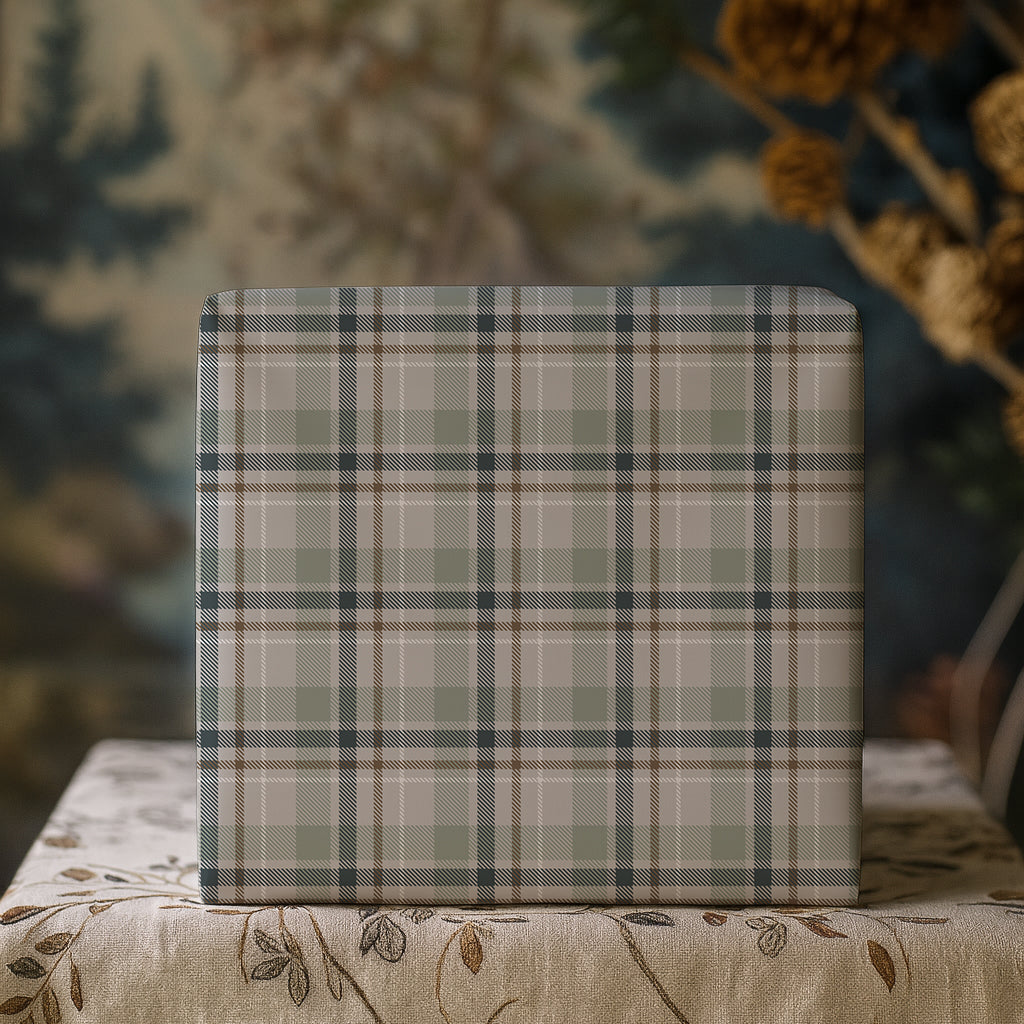 Green, Beige & Brown Tartan Plaid Gift Wrapping Paper