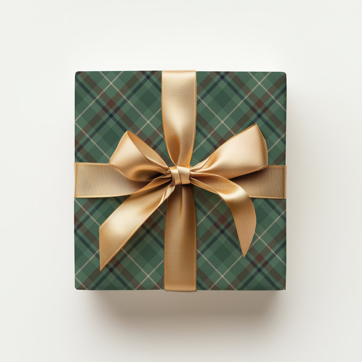 Dark Green, Beige & Brown Tartan Plaid Gift Wrapping Paper