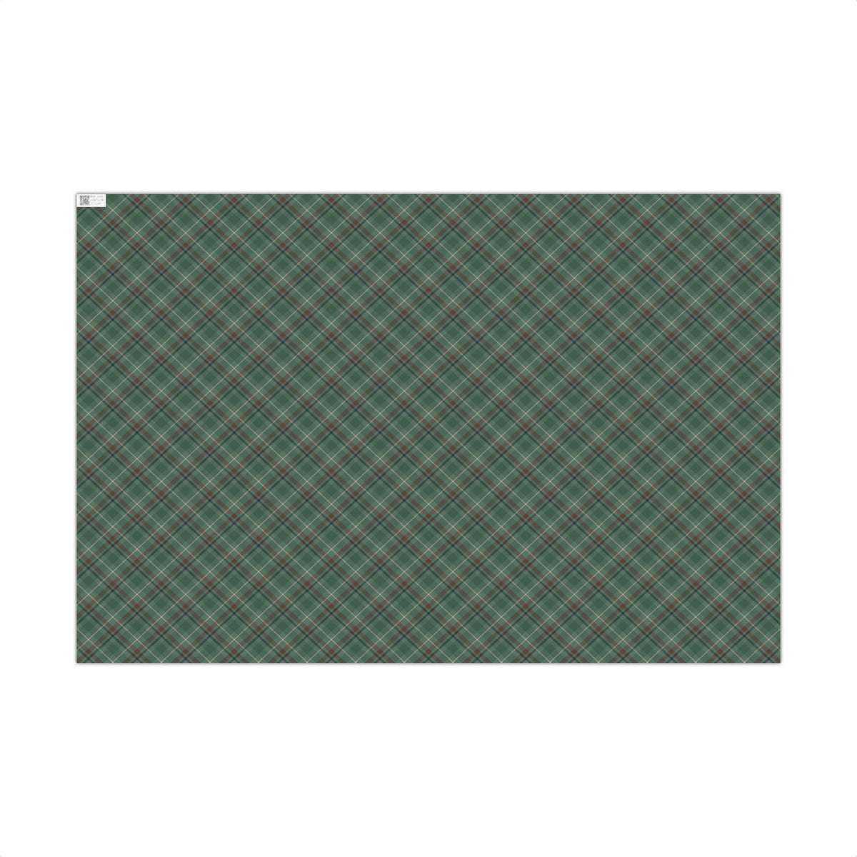 Dark Green, Beige & Brown Tartan Plaid Gift Wrapping Paper