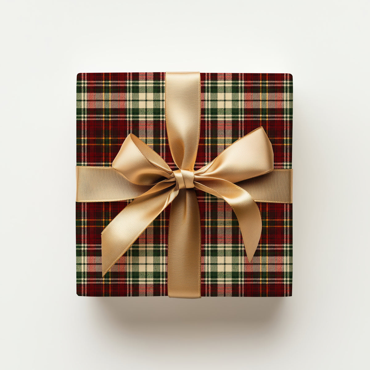 Red, Green, Beige & Yellow Tartan Plaid Gift Wrapping Paper