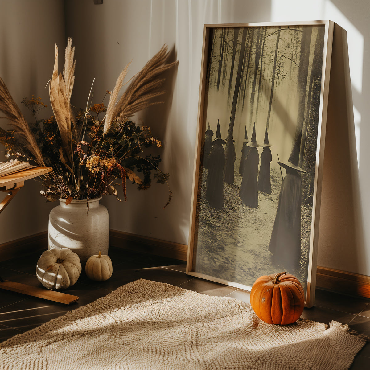 Grungy Coven of Witches In The Woods Matte Vertical Poster Art Print