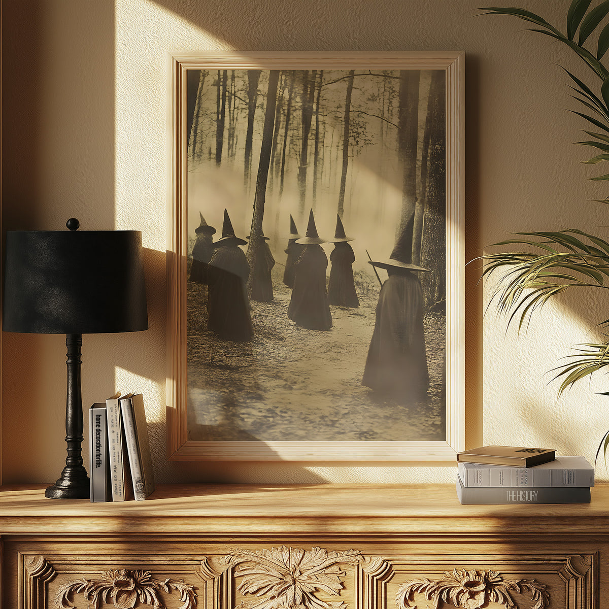 Grungy Coven of Witches In The Woods Matte Vertical Poster Art Print