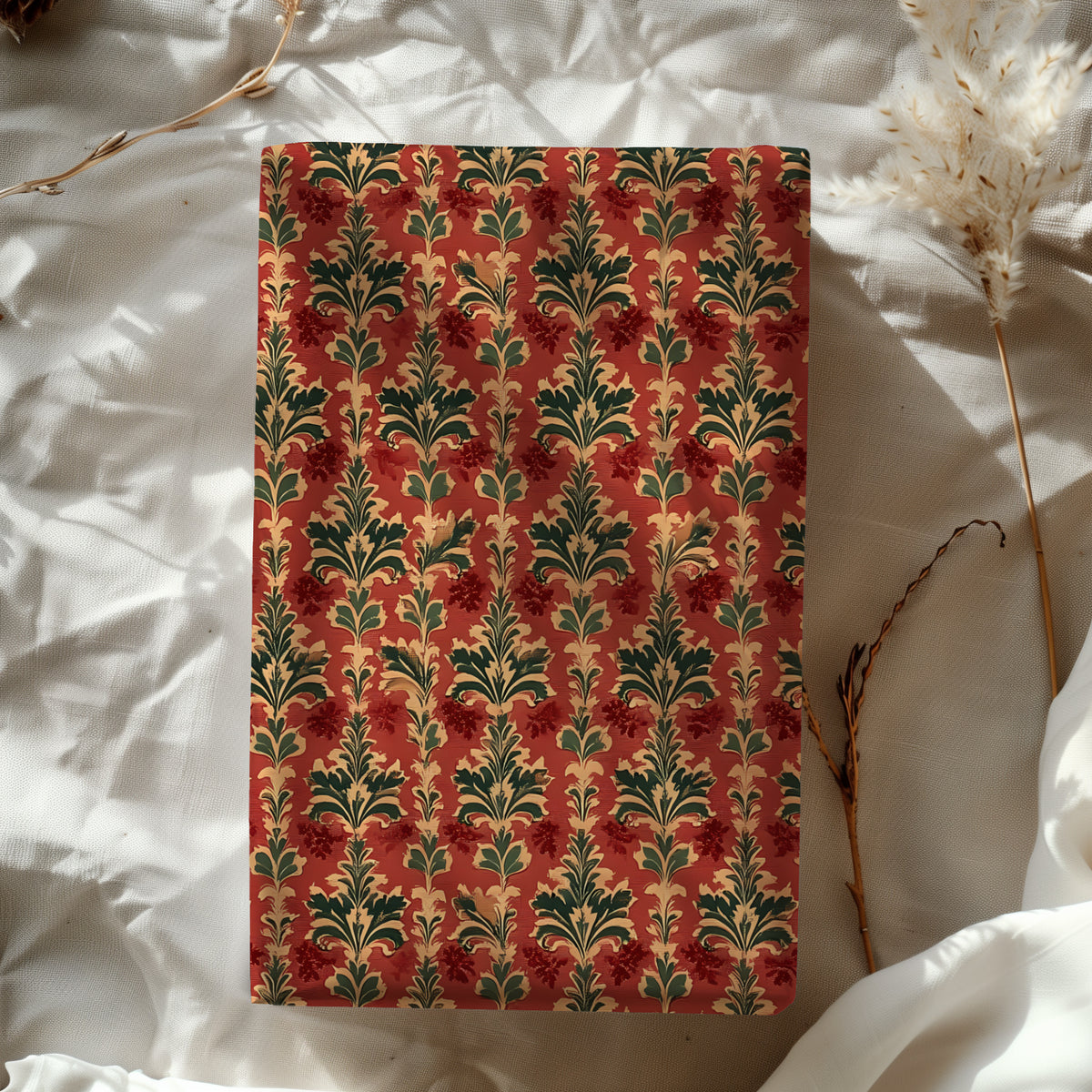 Vintage Red Baroque Fleur de Lis Style Gift Wrapping Paper